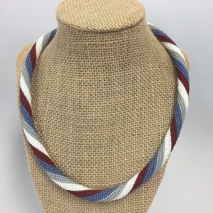 Handmade seed bead crochet rope necklace